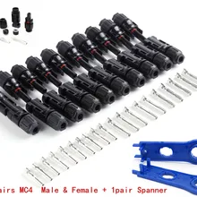 10 пар x MC4 разъем+ 1 пара гаечный ключ мужской женский 30A Кабельный разъем MC4 разъем панели солнечных батарей филиал серии подключения солнечной системы