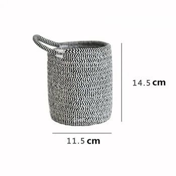 

15*12cm single ear can be hanged cotton woven basket cotton rope basket desktop storage basket mini cosmetic storage bucket