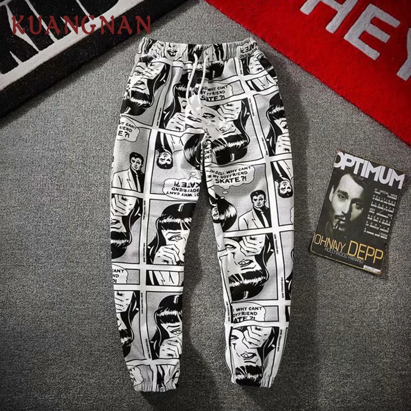 

Cartoon Print Streetwear Pants Men Jogger Hip Hop Harem Pants Men Clothes 2019 Joggers Trousers Men Pants Casual XXL
