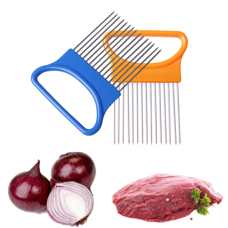 Delidge-1-pc-Easy-Cut-Onion-Holder-Fork-Stainless-Steel-Plastic-Vegetable-Slicer-Tomato-Cutter-Metal