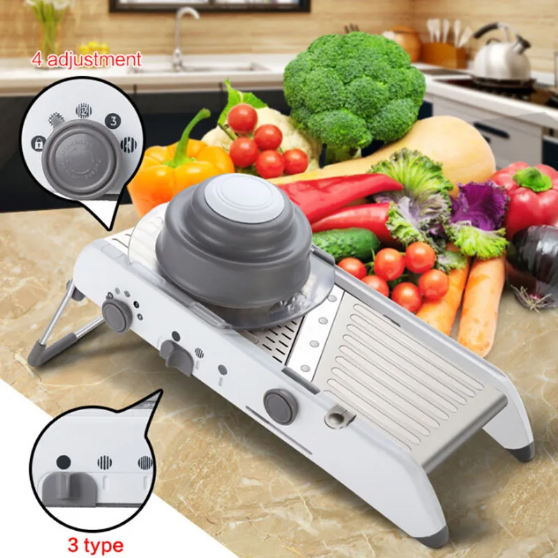  New Multifunctional Adjustable Mandoline Slicer Manual Vegetable Fruit Cutter Potato Carrot Grater Kitchen Accessories 