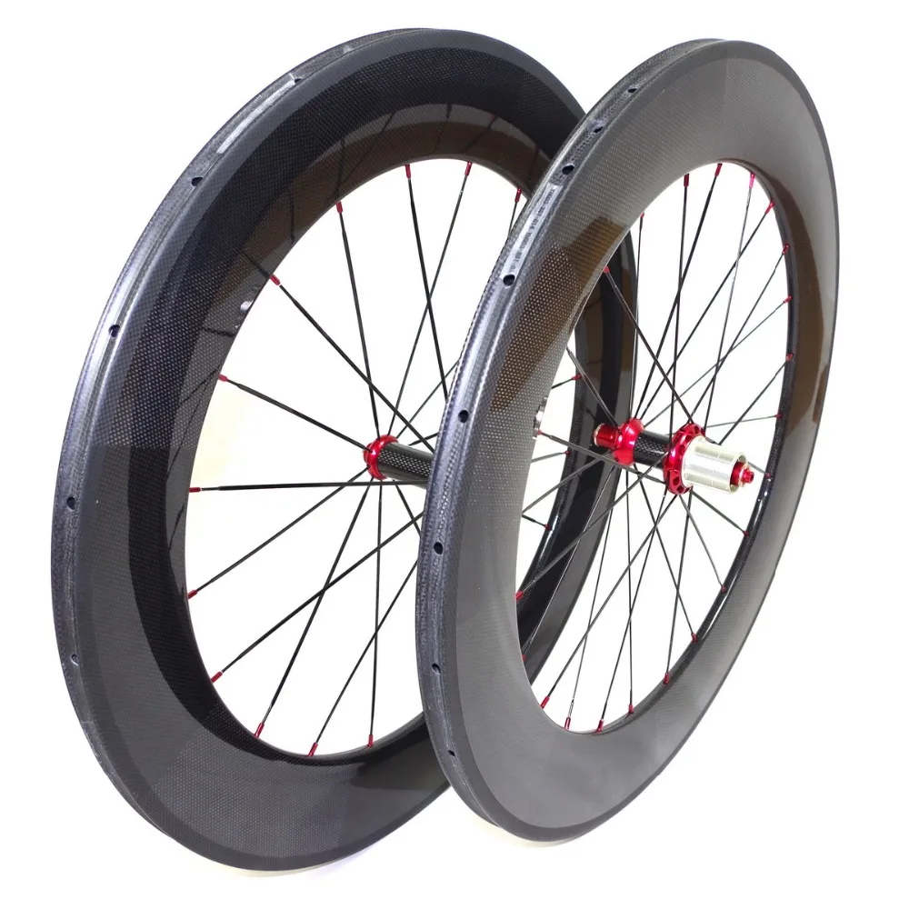 Ceramic bearing road bike carbon wheels 88mm depth 23mm width clincher wheels or tubular wheels