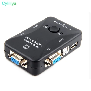 

100pcs 2 Ports USB 2.0 Mouse Keyboard KVM Switch Switcher VGA SVGA Switch Box
