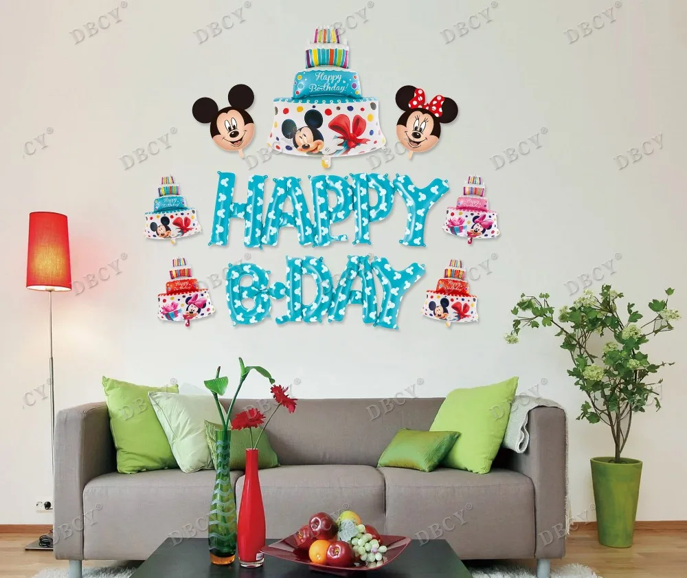 Disney Genuine Inflatable Toys Balloons Mickey Frozen Cartoon Birthday Party Mixing Balloon Set Toys