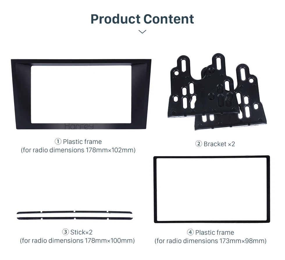 Harfey 2 Din монтажный комплект для автомобиля радио фасции Dash комплект аудио рамка панель Адаптер отделка ободок 173*98/178*100 мм для 2006 Ford Mondeo