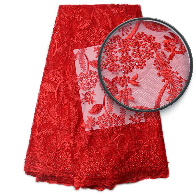 

Nigerian lace fabrics for wedding 2017 african french lace fabric high quality embroidered lace trim NA870B-1