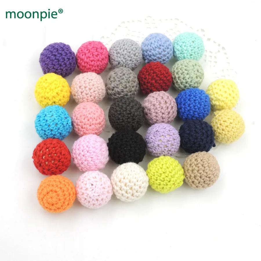 

100 pcs wholesale 20mm DIY wooden crochet beads,31colors,teether cotton yarn knitted bead diy wooden beads ecofriendly EA228