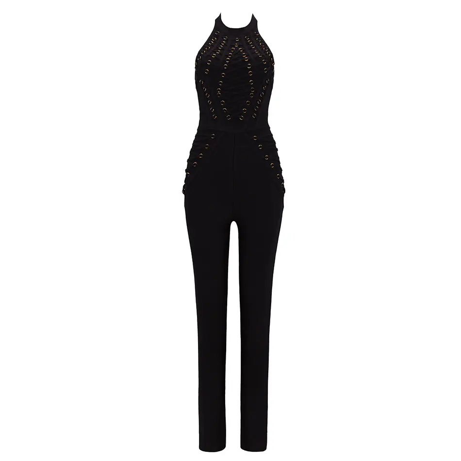 DressBird летний Для женщин сексуальный комбинезон с открытой спиной Один шеи Холтер Черный розовые комбинезоны купальник как у знаменитостей - Цвет: Black