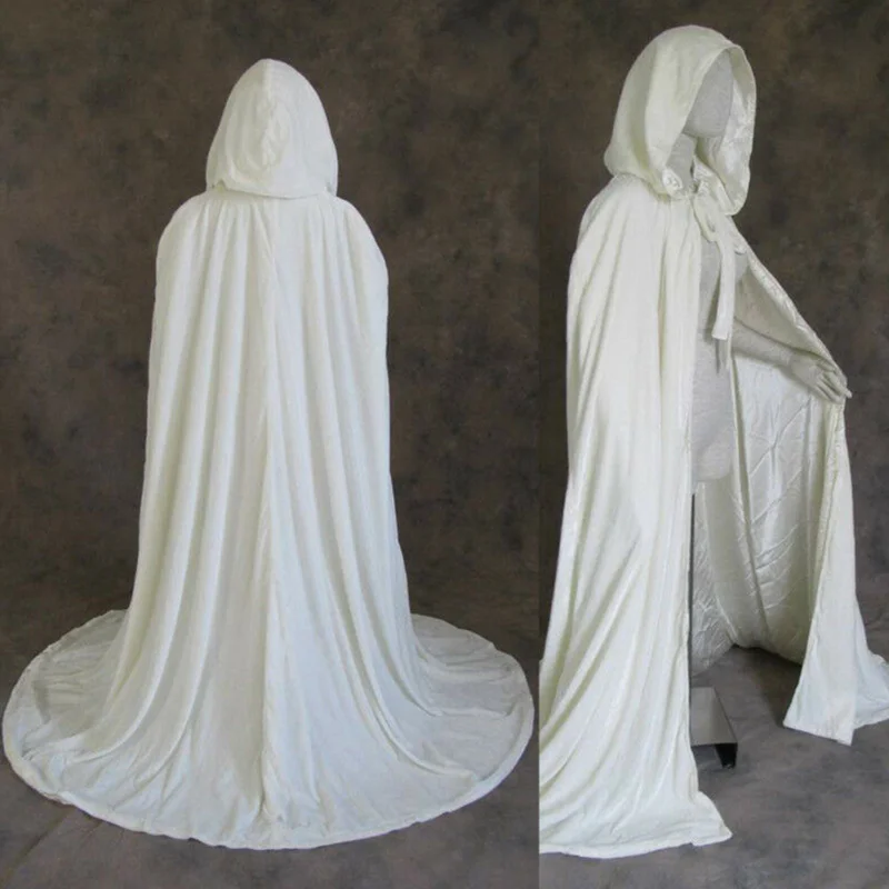 

Elegant Velvet Hooded Wedding Cloak Winter Long Cape Unisex Halloween Costume Cape Hooded Velvet Bridal wedding cloak