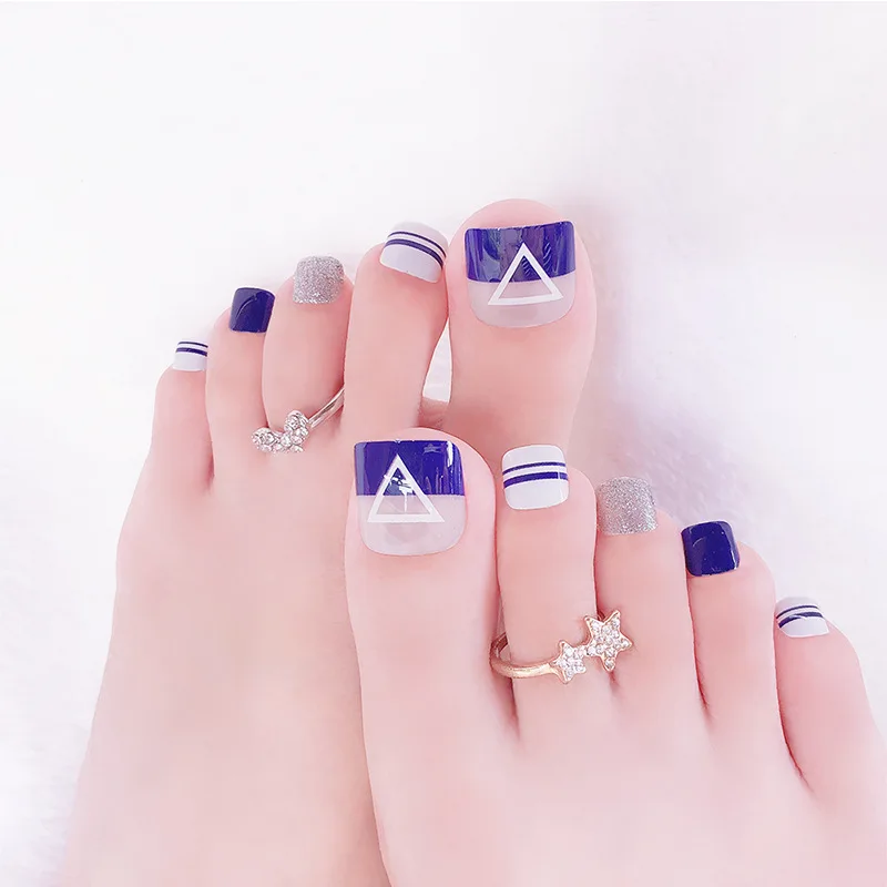 

24 pcs Styles choose Toenails False Toenails Artificial Red False Toes with Jelly Stickers Free Fake Toenails Nude Simple #