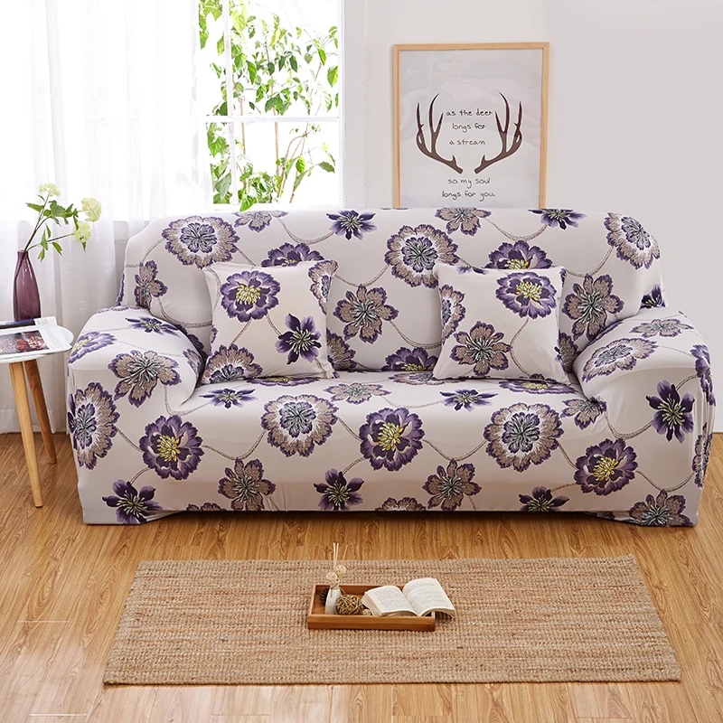 Эластичный Защитный чехол для дивана из спандекса, съемный эластичный чехол для дивана с цветочным принтом для гостиной
