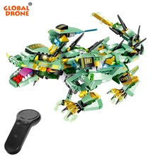 Робот Игрушки для детей RC Dragon Рождественский подарок блок дистанционного управления ниндзя Дракон рыцарь робот для детей игрушки для мальчиков