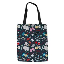 Рисунок медсестры складная сумка для похода в магазин для женщин досуг рециркуляции сумки женские охраны окружающей среды льняные мешочки