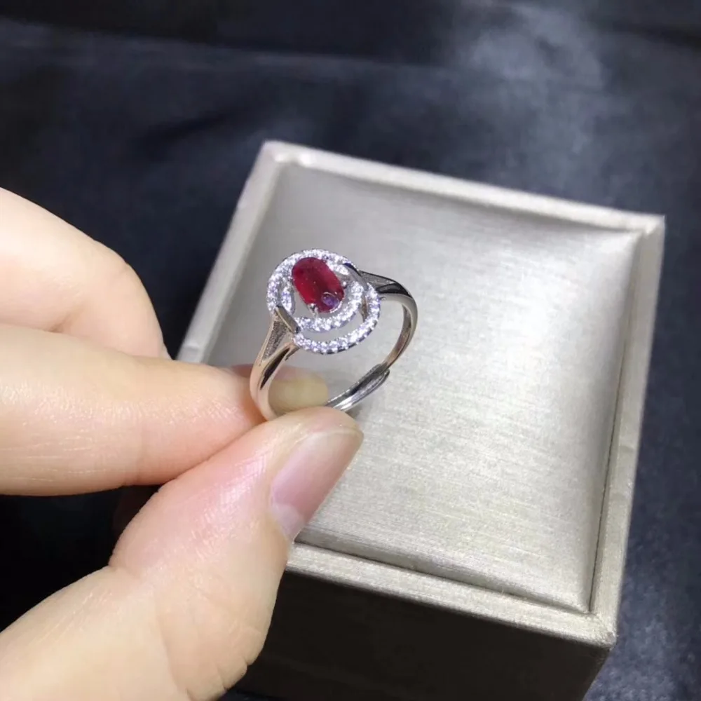 Кольцо с натуральным Рубином, 925 серебро, изысканный стиль, лучшее качество, классический стиль