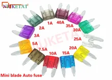 120pcs/bag Mini blade Auto fuse Kit Car Assortment 1A 2A 3A 5A 7.5A 10A 15A 20A 25A 30A 35A 40A each of 10pc