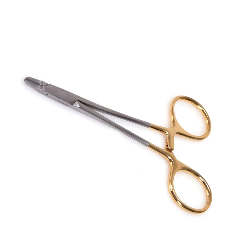 Стоматологический держатель иглы 12-16 см золотая ручка держатель иглы контактный зажим из нержавеющей стали стоматологическое хирургическое оборудование