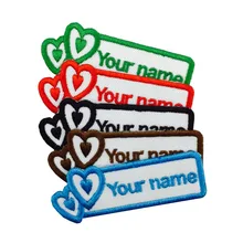 На заказ Ваше имя патч с рисунком сердца Милая Вышивка патч многоцветный Железный На Патчи для одежды