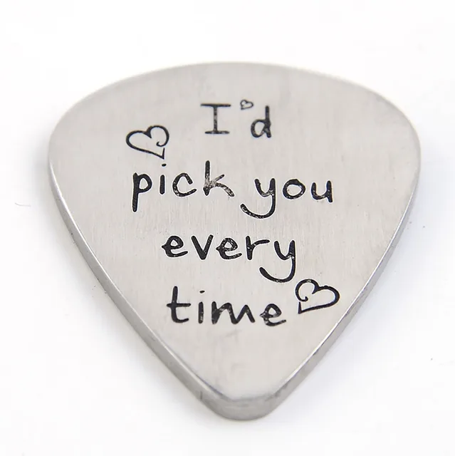 Ufine Jewelry Guitar Pick Pendant Army Card Id Pick You Every Time Pick Bag Stainless Steel Custom Necklace N4611