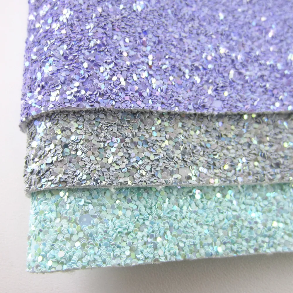 

30cm x 134cm Gray Chunky Glitter Fabric Leather Faux PU leather Fabric for DIY CN244