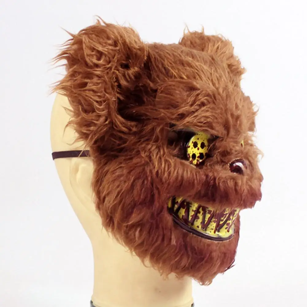 Кровавая маска плюшевого мишки для Хэллоуина, страшная плюшевая маска для маскарада, страшная маска для украшения Хэллоуина