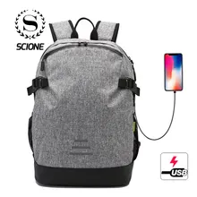Scione Мужской легкий Водонепроницаемый рюкзак высокого качества зарядка через usb морщин устойчивый рюкзак многофункциональная Дорожная Спортивная Сумка через плечо