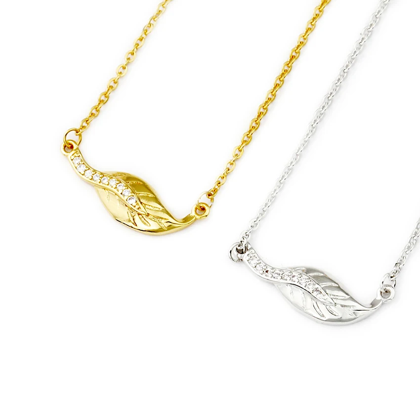 DIANSHANGKAITUOZHE Crystal Choker Gold Filled Gargantilha 2017 Stainless Steel Chain CZ Leaf Statement Maxi Necklace for Women | Украшения