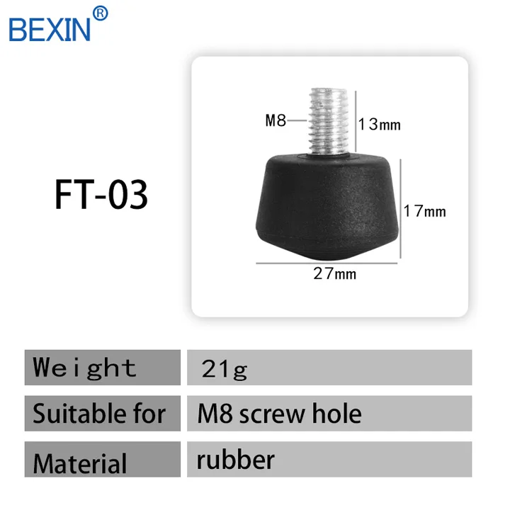 Треноги для ног 3/"& M8& 1/4" винт резиновый сменный коврик аксессуары для камеры для профессионального штатива монопод - Цвет: FT03  1PC