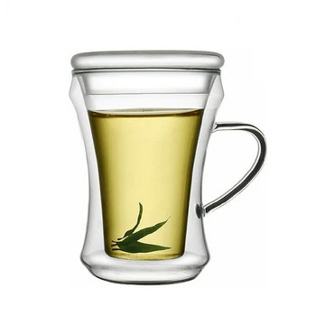 

245ML Creative Tea Mug Transparent Glass Tea Cup Double Heat Coffee Mug Handmade Household Water Cup