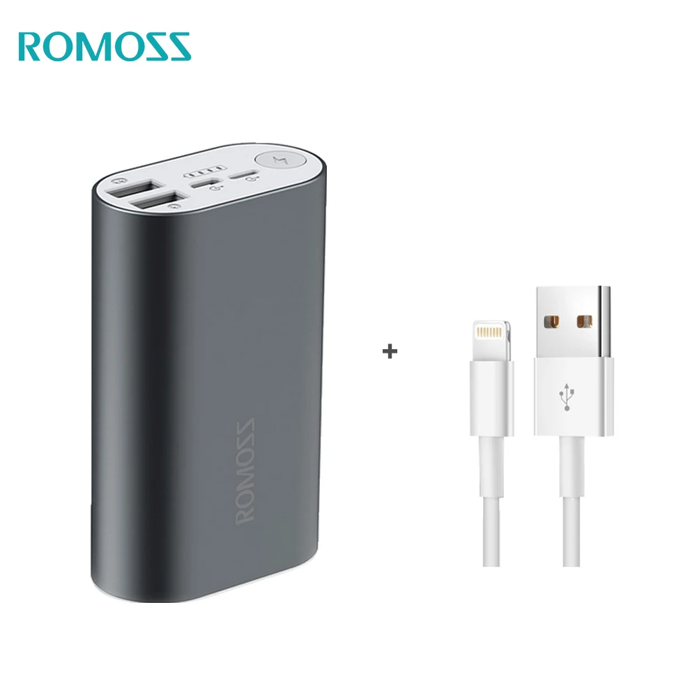 ROMOSS Power Bank 10000mAh ACE10 External Battery Pack Aluminum Alloy Power Bank A10 Charger For iPhone X XS Max Mobile Phone
