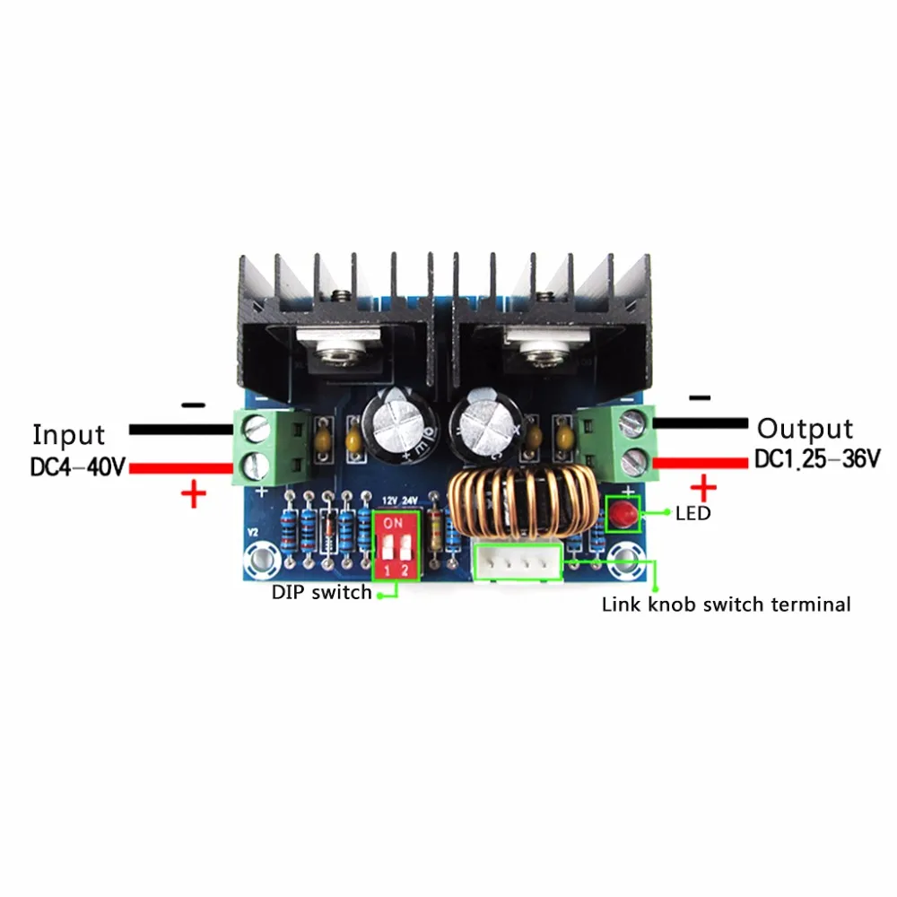 DC4-40V понижающий преобразователь 200 Вт регулятор напряжения Регулируемый понижающий модуль