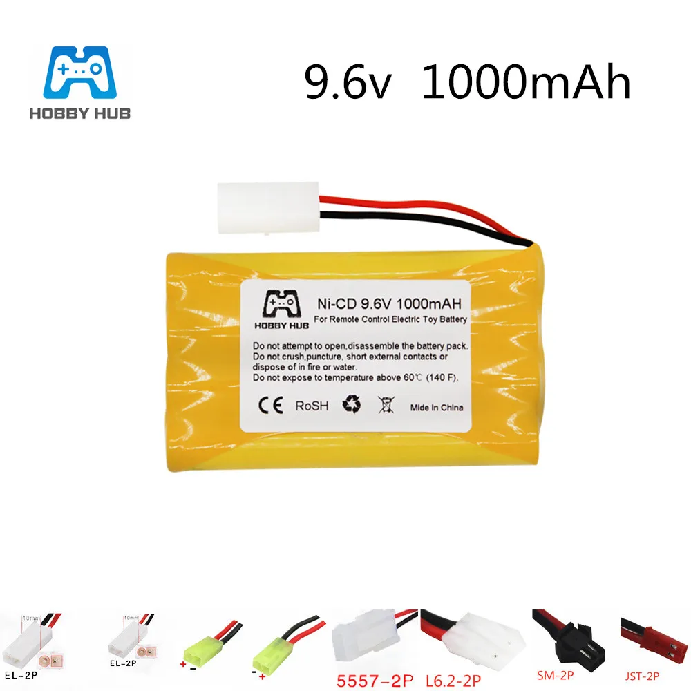 

Hobby hub 9.6V 1000mAh 8X High quality Ni-Cd battery 9.6v RC Car Battery for toys tank battery 9.6 v 1000mah battery