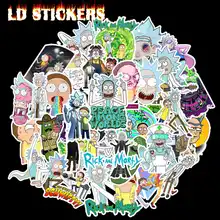 35 шт. Рик и Морти мультфильм наклейки водонепроницаемый для ноутбука багаж скейтборд мотоцикл наклейка игрушка наклейки