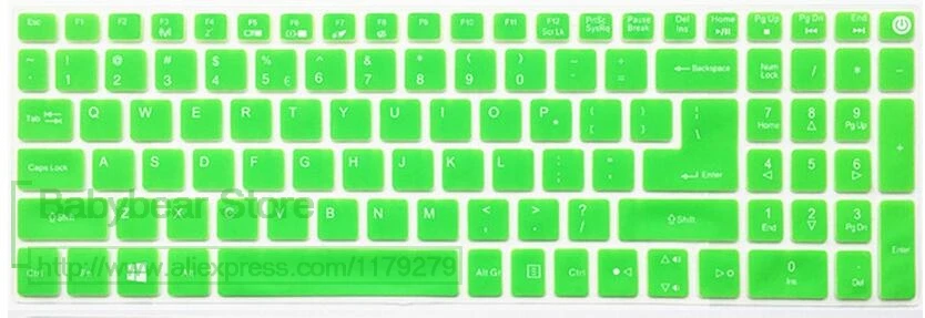 Силиконовые 15,6 17,3 дюйма клавиатура протектор кожного покрова для acer Aspire V15 V17 Vn7-592G Vn7-792G F15 F5-571 F5-573G E5-576G - Цвет: green