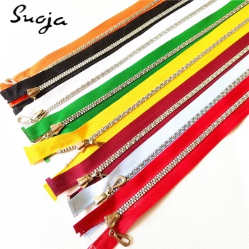 

suoja 1Pcs 5# sparkling Resin Zipper Down Jacket Zipper Open End Zipper Clothing Accessories 60cm Length U PICK