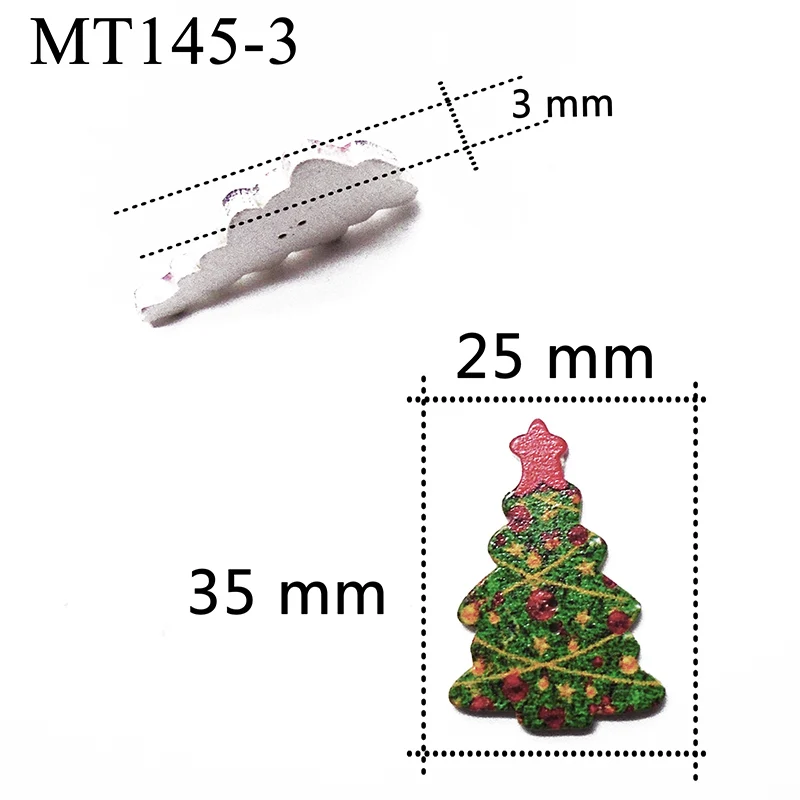 ZIEENE 10 шт-100 шт Смешанные 10 цветов картина елки деревянные пуговицы Рукоделие Шитье Скрапбукинг для детей ручной работы 35x25 мм - Цвет: MT145-3