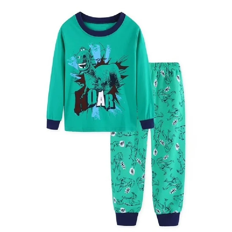 Новая весенне-Осенняя детская одежда для сна для мальчиков и девочек пижамы с длинными рукавами хлопковая ночная рубашка комплекты пижам с героями мультфильмов для маленьких детей