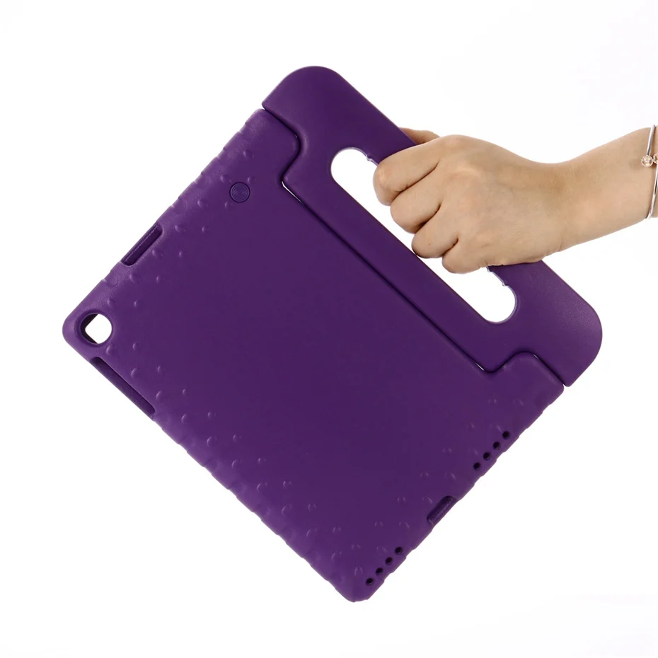 Чехол для Samsung Galaxy Tab A 10,1 SM-T510 T515 ручной удароустойчивый эва всего тела крышка ручка с подставкой для детей - Цвет: Фиолетовый