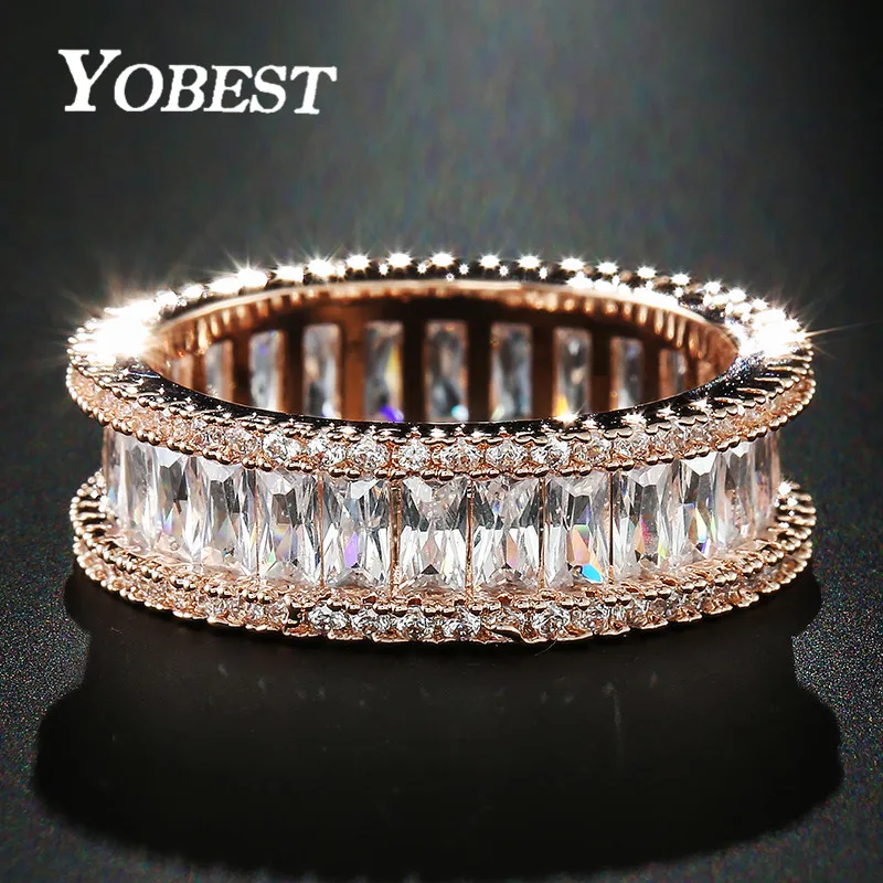Модные кольца YOBEST для женщин кольцо цвета белого золота Свадебное обручальное