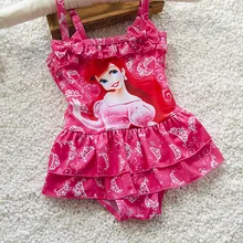 Juniors children’s swimwear girls swimsuit skirt braces spandex mini Cinderella snow white fancy UV bathing suit swimwear