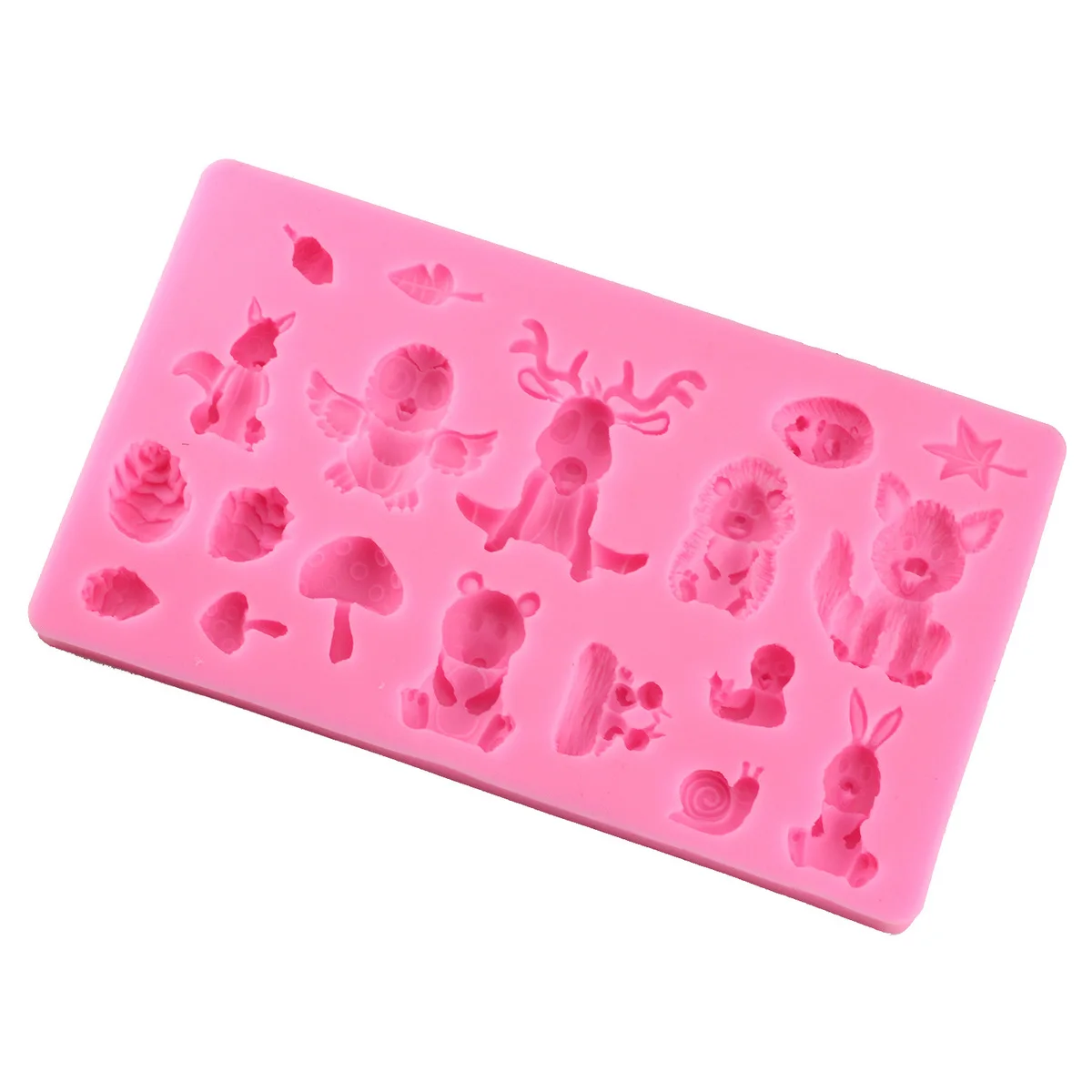 Mujiang Animals Chocolate Fondant Molds Baby Birthday Cake Decorating Tools Cake Silicone Baking Mold Candy Fimo Clay Moulds