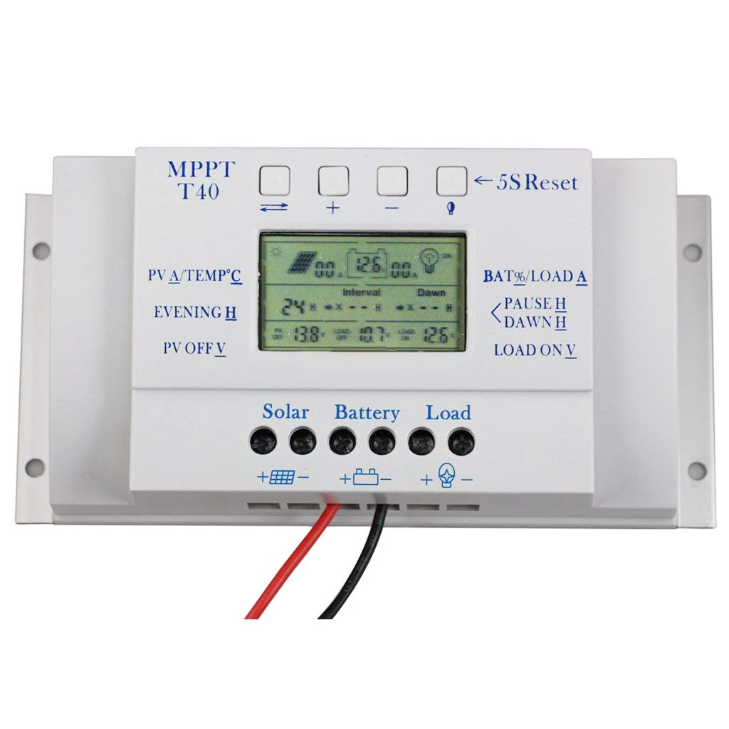 

Hot Sale Solar Panel Regulator Charge Controller LCD 3 Timer 40A 12V / 24V