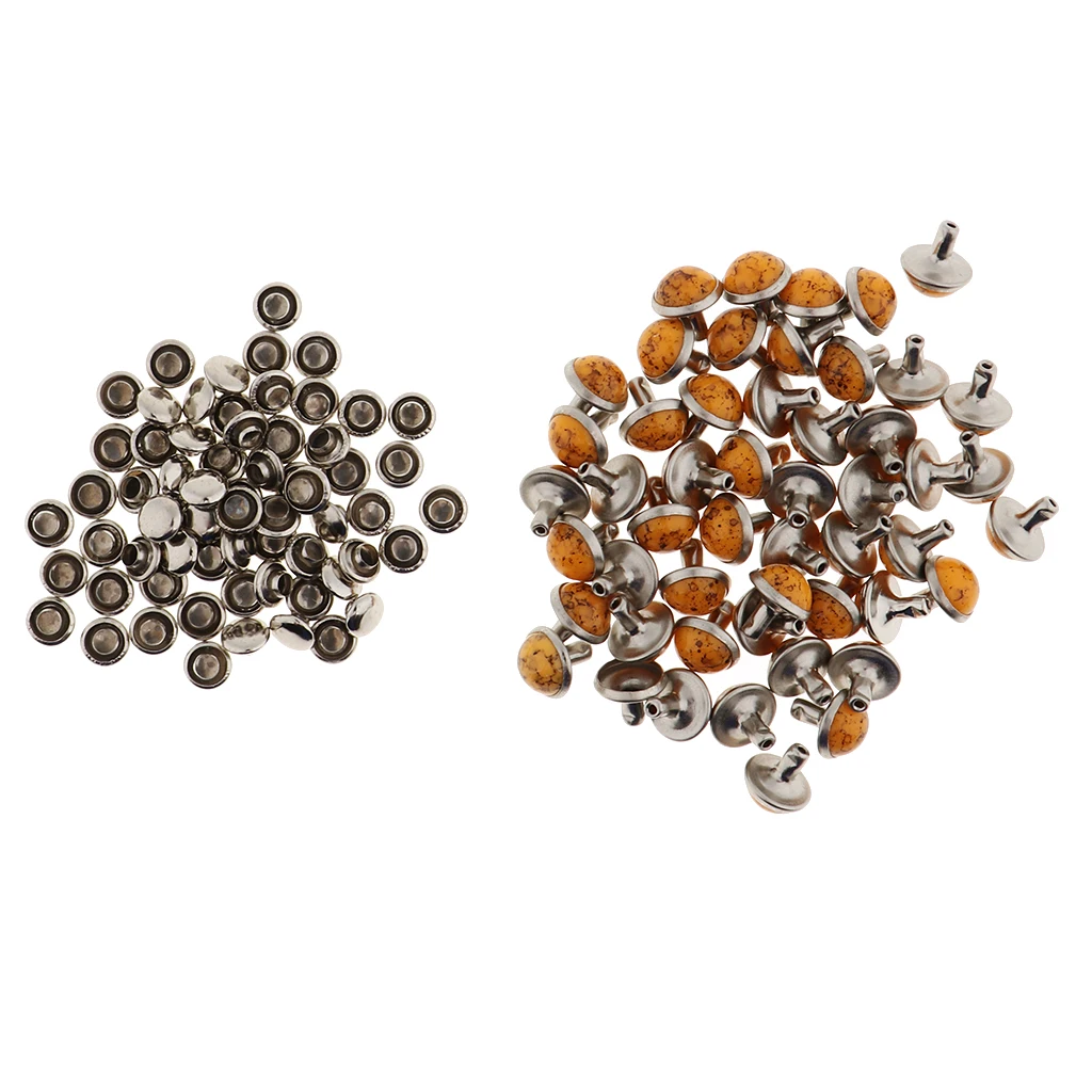 50 Sets Round Turquoise Rapid Rivets Stud for DIY Leather Craft Decoration