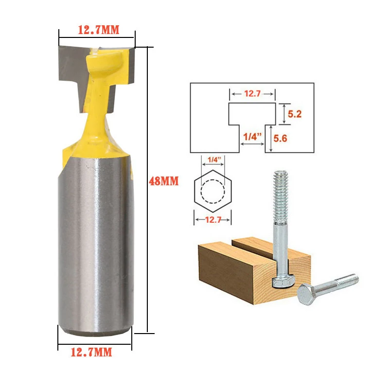 1 шт. 3/8 1/" T-Slot фрезы в 1/4 1/2 дюйма сверло из твердого сплава стали T трек щелевые фрезы сверла для шестигранного болта