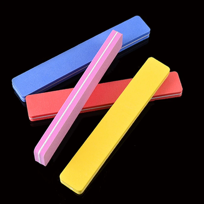 

50Pcs/lot Nail File Buffer Sanding Strip Buffer 100/180 Sponge Diamond Washable Nail Art File Pedicure Manicure Nail Art Tool