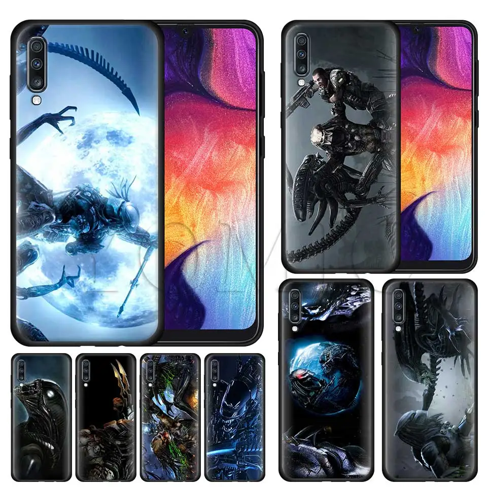 

Xenomorph Aliens predator Silicone Soft Case for Samsung Galaxy A50 A40 A70 A30 A20 A80 A6 A7 A8 Plus A9 2018 Black Case Coque