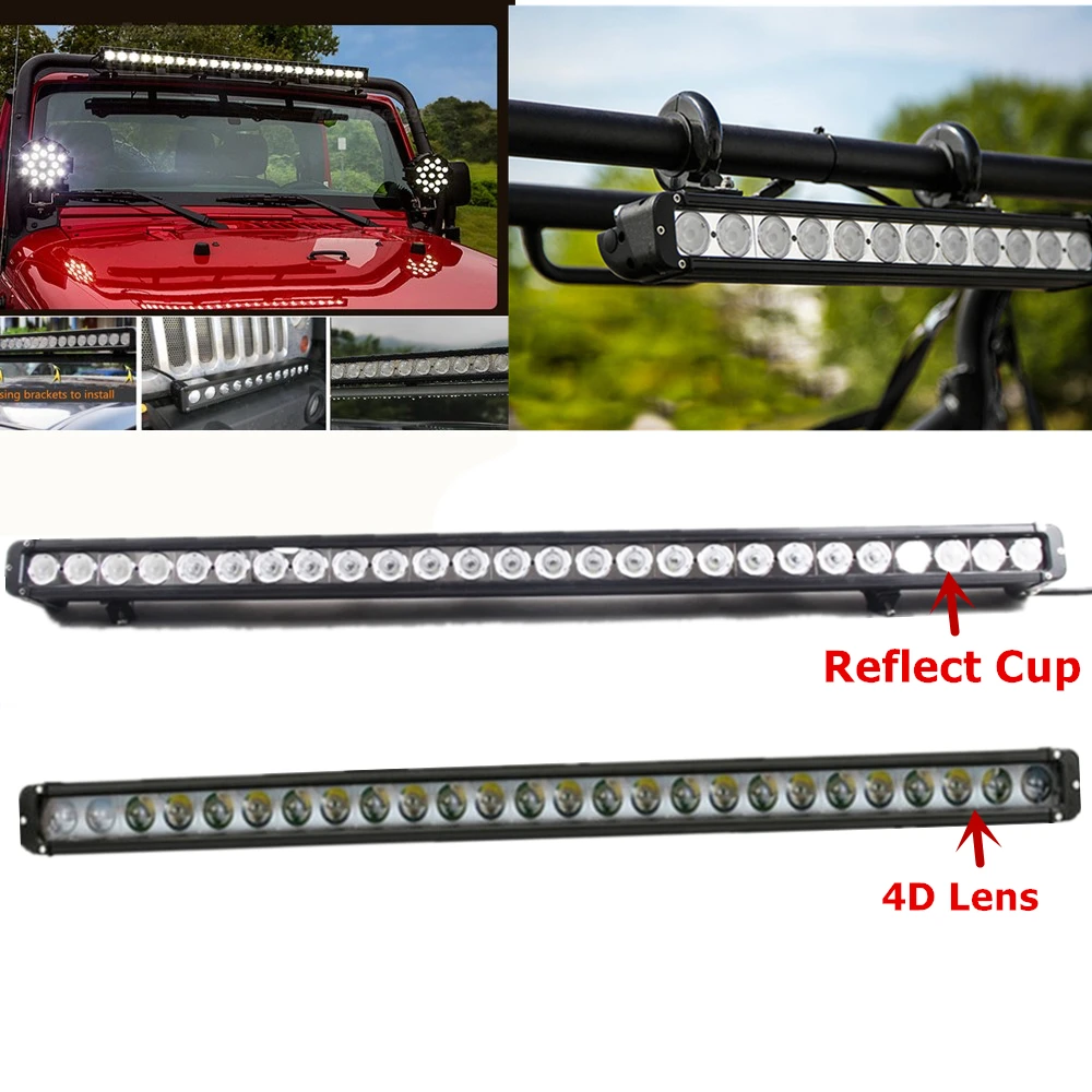 

Marloo 4D 42" Single Row 260W LED Light Bar 10W Leds Off Road Light Bar Car Truck Suv 4x4 Auto Accessory ATV Boat Driving Light