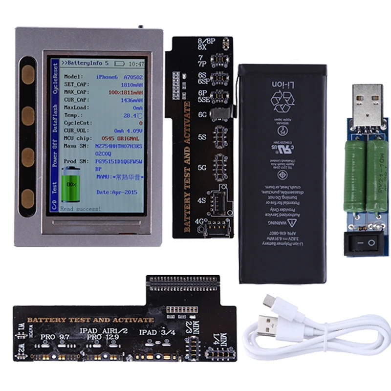 

Multifunctional Battery Tester For iPhone XR XS XS MAX X 8 8P 7 7P 6 6P 6S 5 5S 4S Battery Checker a Key Clear Cycle