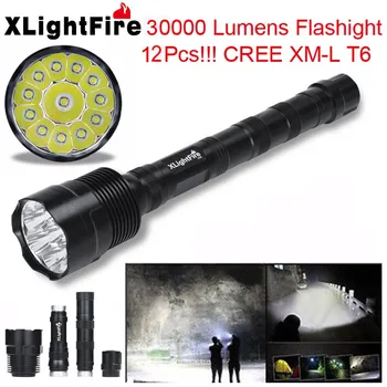 

2018 High Quality XLightFire 30000 Lumens 12x XML T6 5 Mode 18650 Super Bright LED Flashlight Drop Shipping