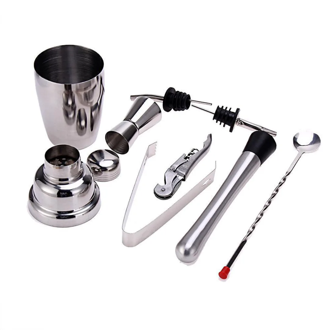 

Mayitr 8pcs Professional Bartender Set Stainless Steel Cocktail Shaker Mixer Bartender Bar Set Kit for Home Pub Bar Accessories