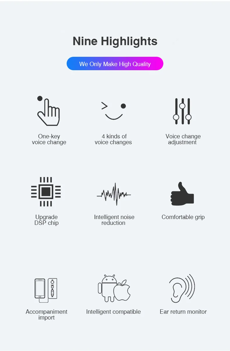 Earphones with Magic voice changer for Phone Live Show Stereo Earphone with Microphone 3.5mm Jack with Sound card voice change (2)